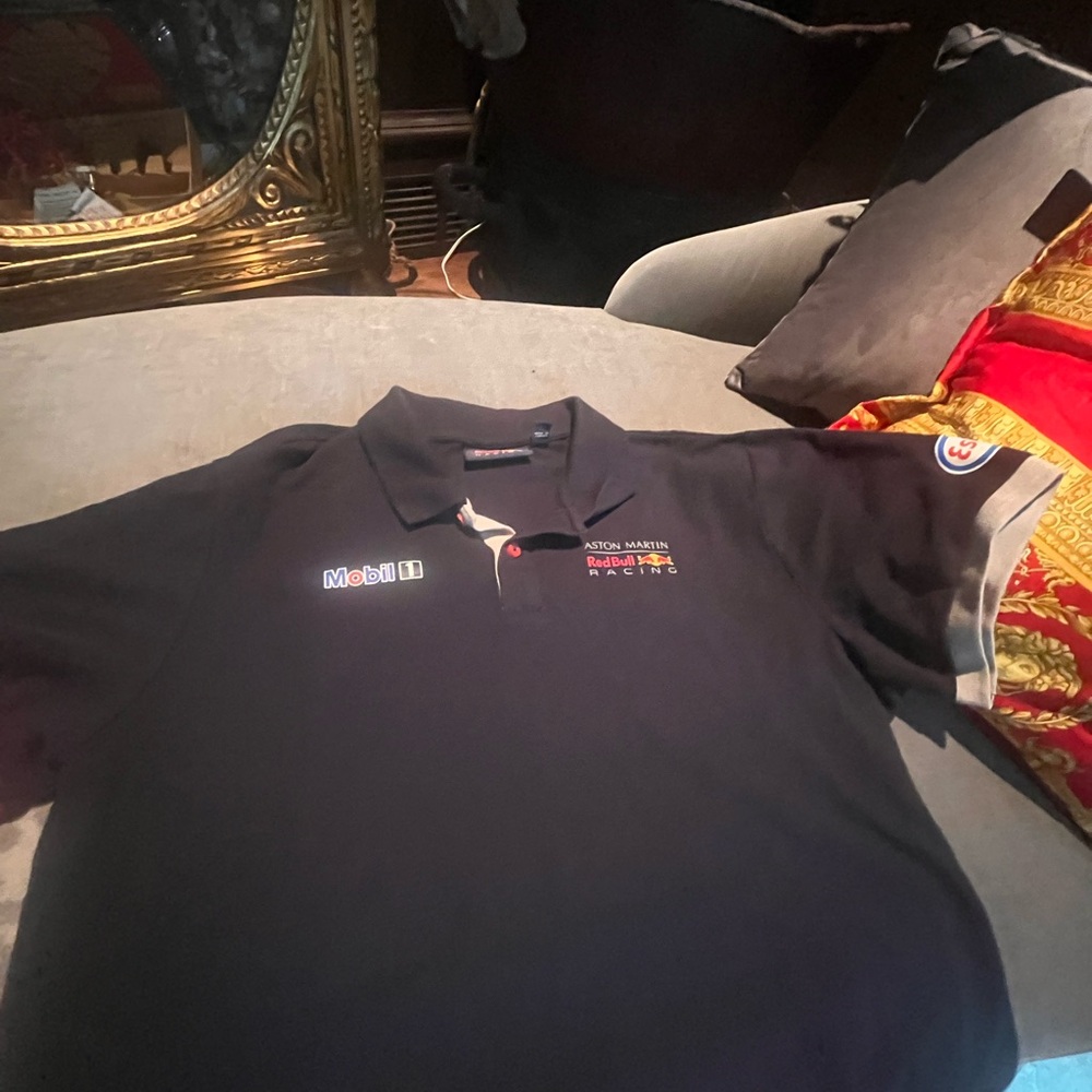 Aston Martin Red Bull Racing F1 Team Polo Shirt – Mobil 1 & Esso Sponsor Logos